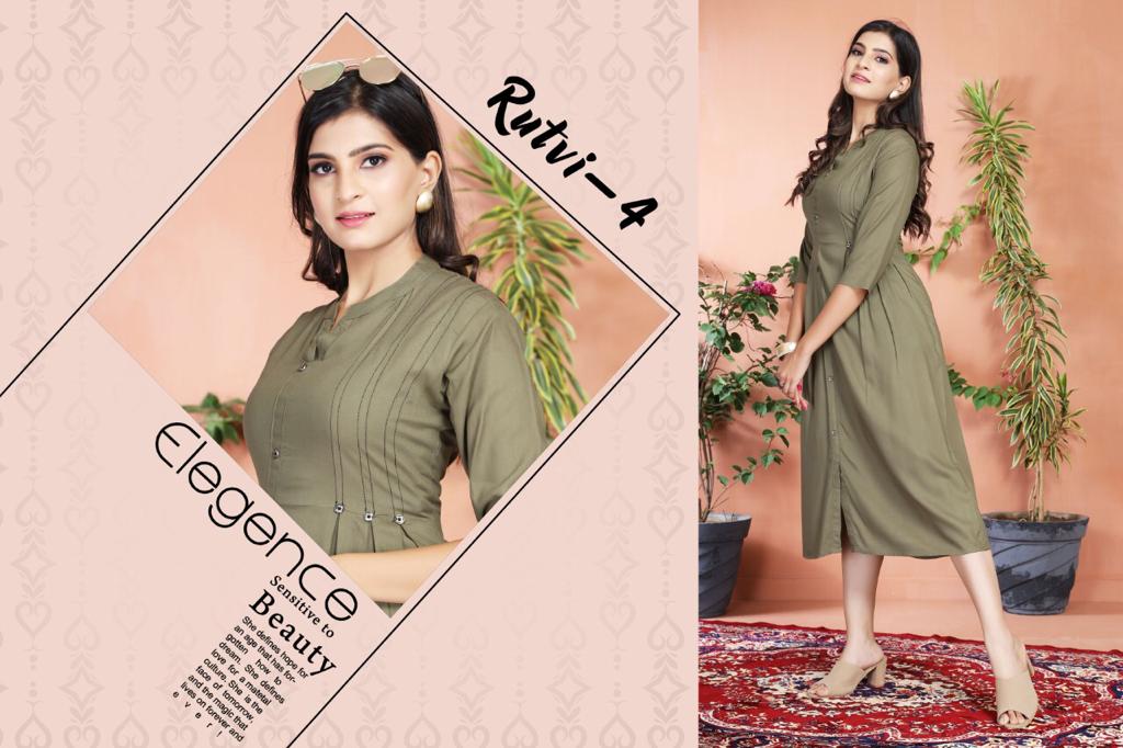 Rutvi 01 Latest Fancy Designer Ethnic Wear Rayon Anarkali Kurti Collection